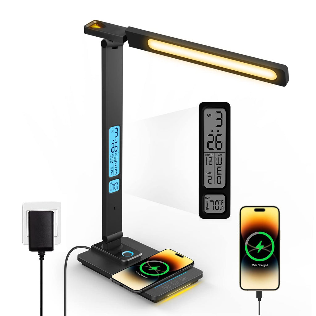 Dimmable LED Desk Lamp with Wireless Charging – Touch Control