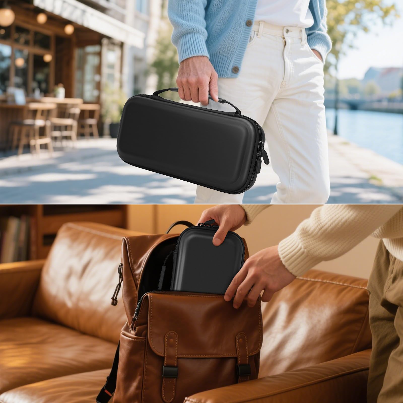 Switch 2 Console Case Travel Bag with 10 Game Slots - Black