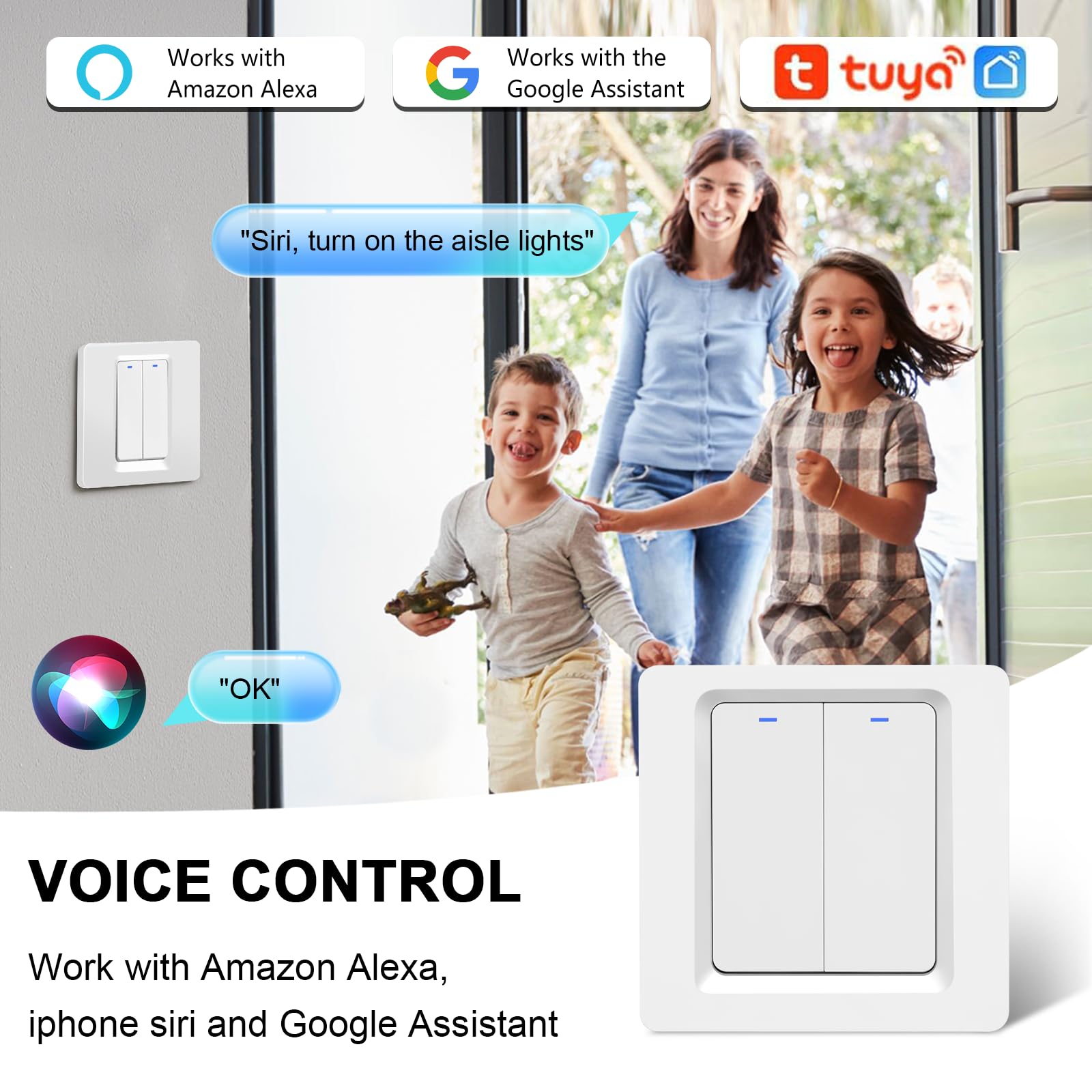 Wi-Fi Smart Light Switch with Alexa/Google Home