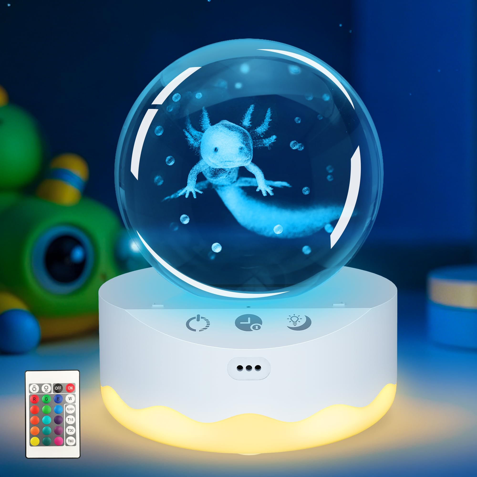 70mm Crystal Ball with Illuminated LED Base – Transparent, Decoration and Art