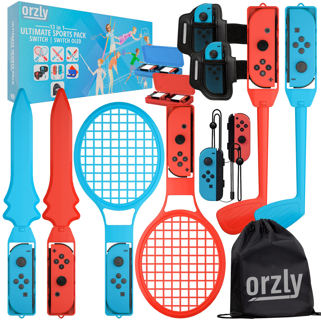 Orzly Switch Sports Accessories Bundle for Nintendo Switch and OLED - Carry Case