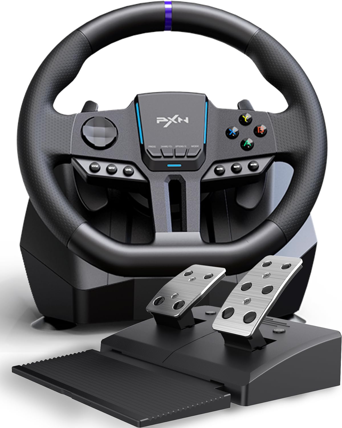 PXN V900 Gen2 Gaming Steering Wheel with Pedals – PC, PS4/PS3, Xbox, Switch