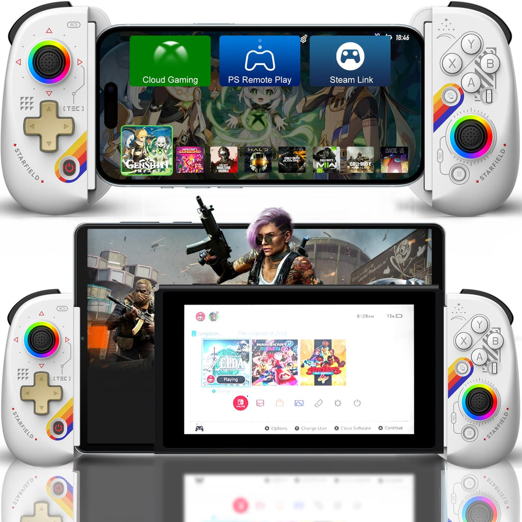 Joso D8 Gaming Controller for iPhone/iPad/Android/Switch/PS/PC White