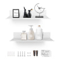 30 cm Wall Shelf, Floating Shower Shelf, No Drilling Required – White