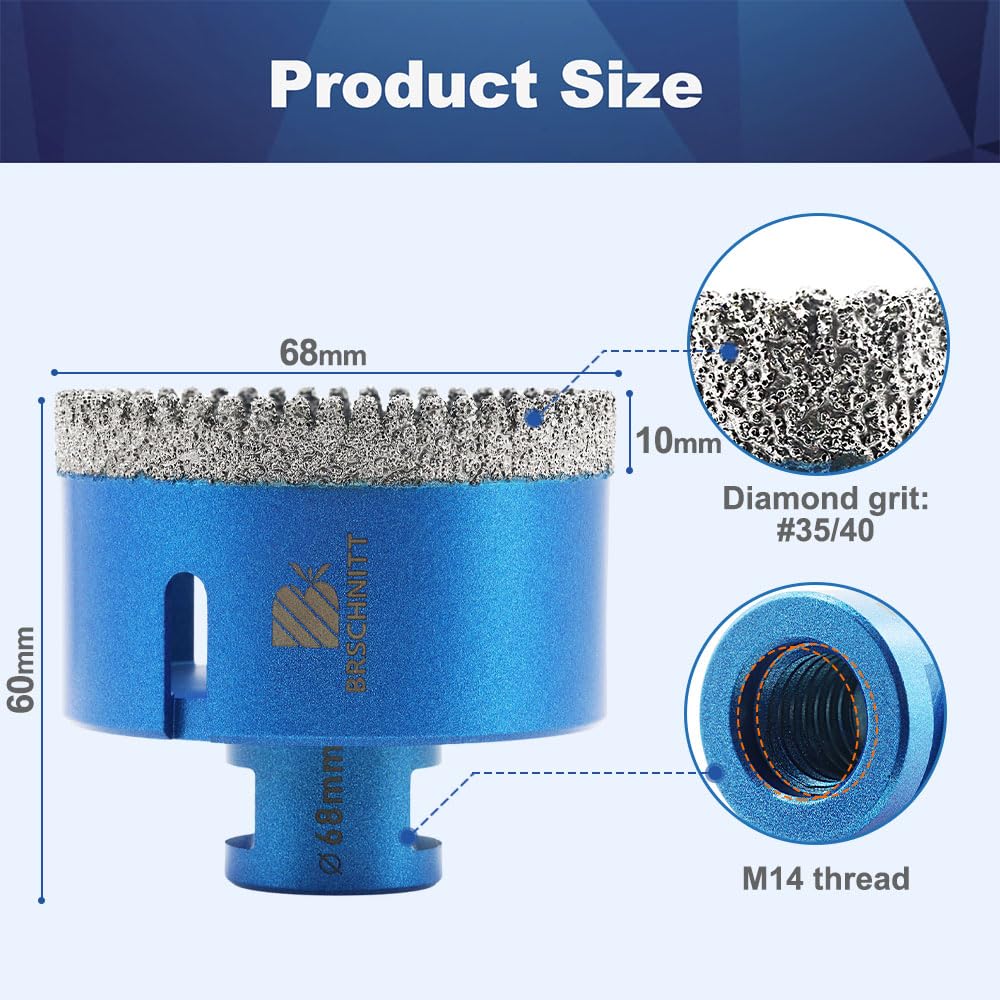 BRSCHNITT M14 Diamond Drill Bit for Tiles 68mm