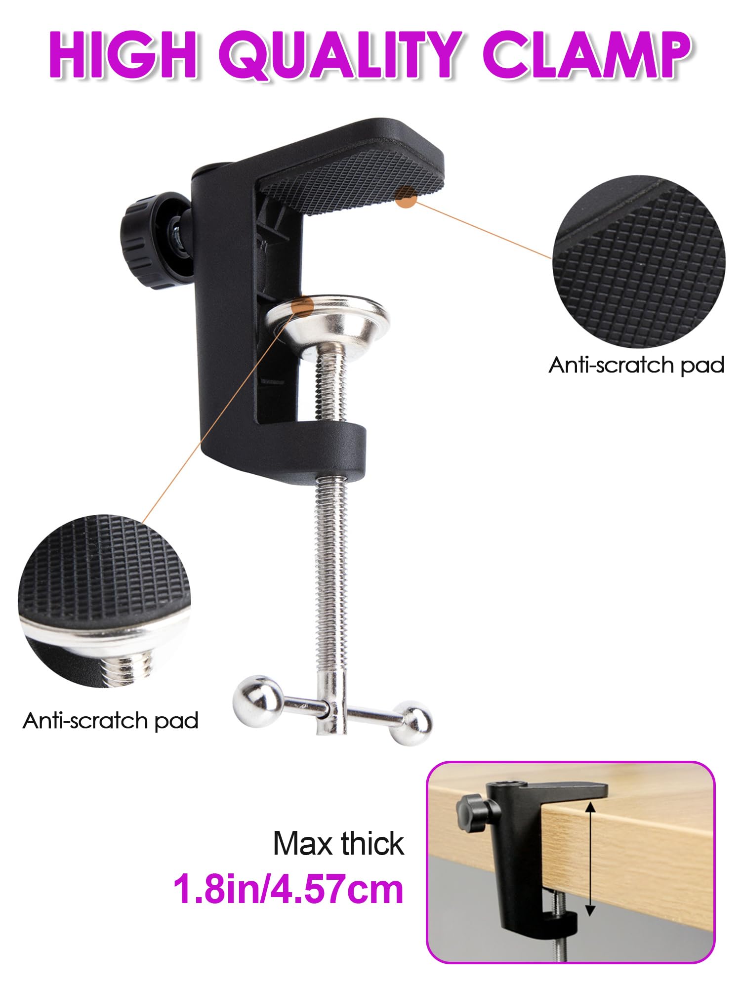 YOUSHARES Microphone Arm Stand for Rode NT-USB+ – Professional Podcast Stand