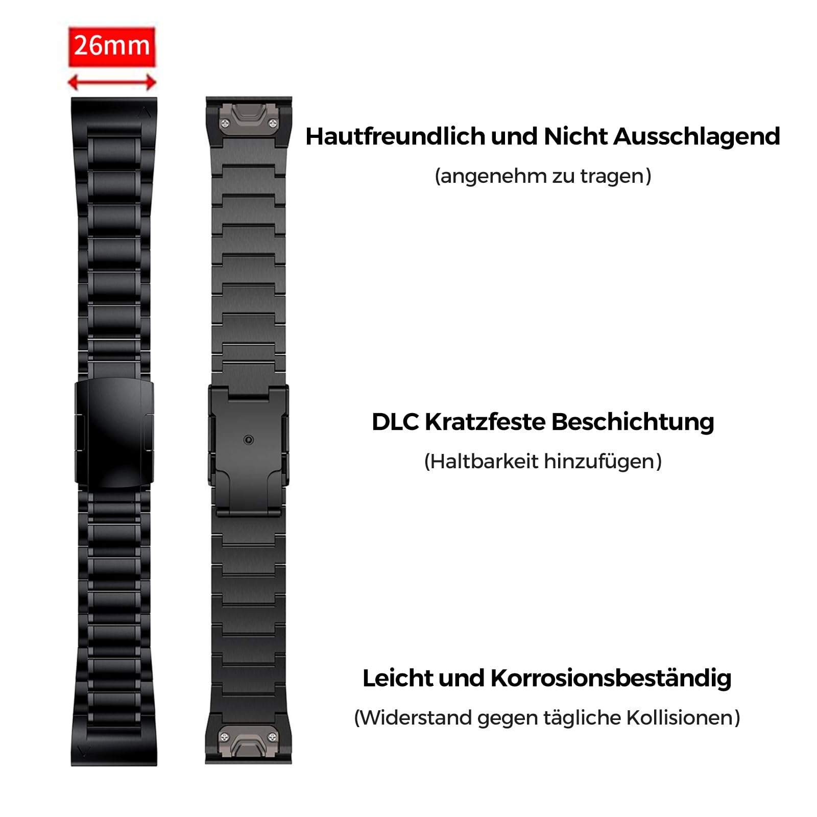 Titanium Quick Release 26mm Bracelet for Garmin Fenix 8 / Enduro