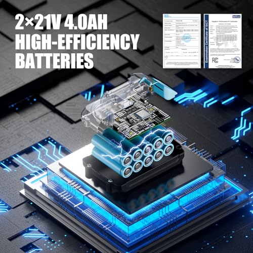 6/8in Brushless Mini Chainsaw with 8000mAh Battery, Upgraded Chain Lubrication – 6/8in