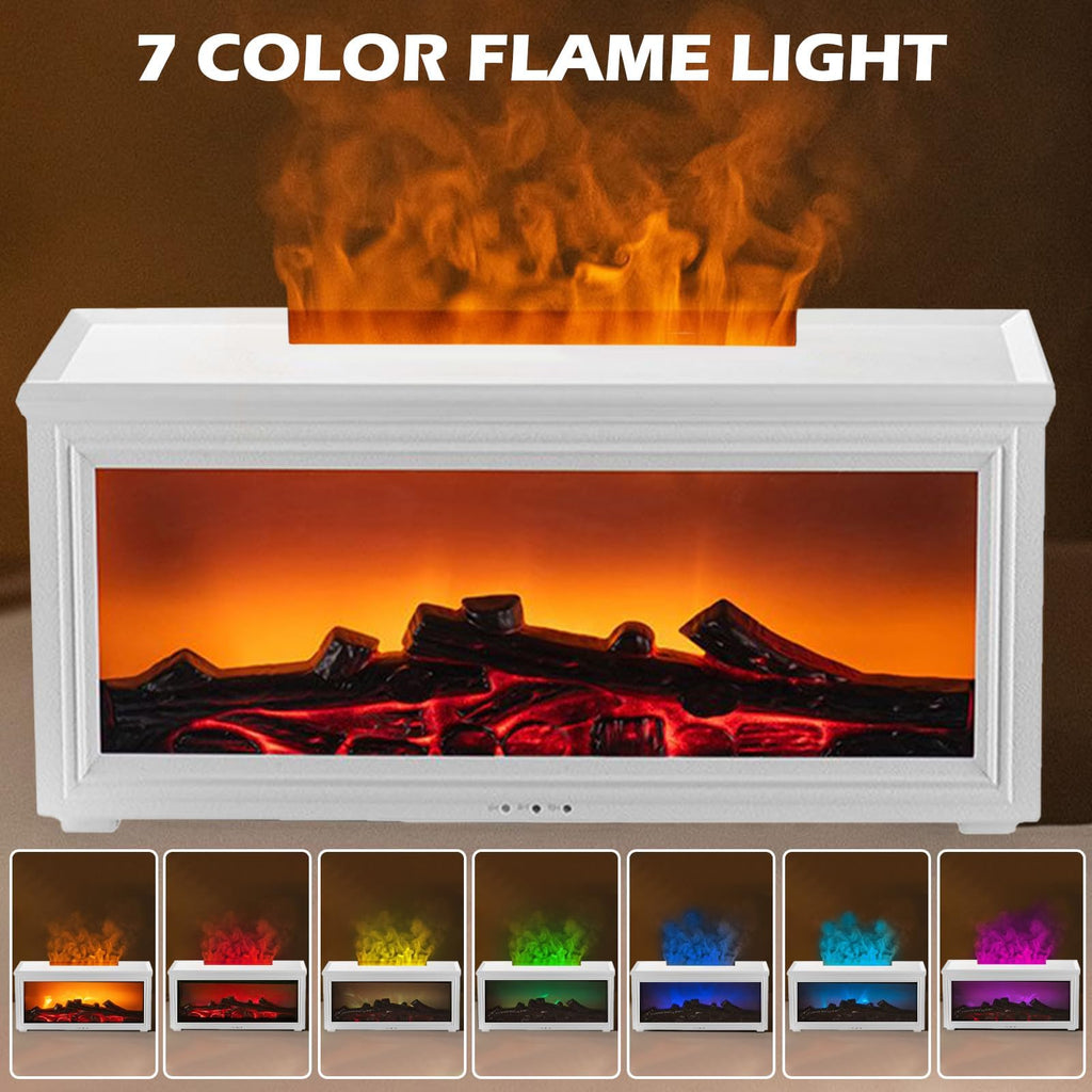 LED Flame Diffuser, 7 LED colors, white
