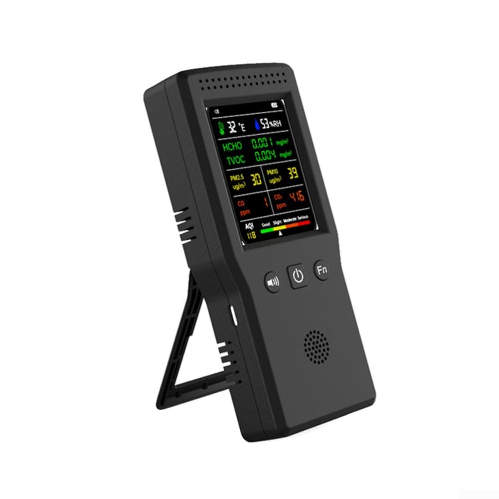 9-in-1 Air Quality Monitor – PM2.5, Temperature, Humidity, with Backlight