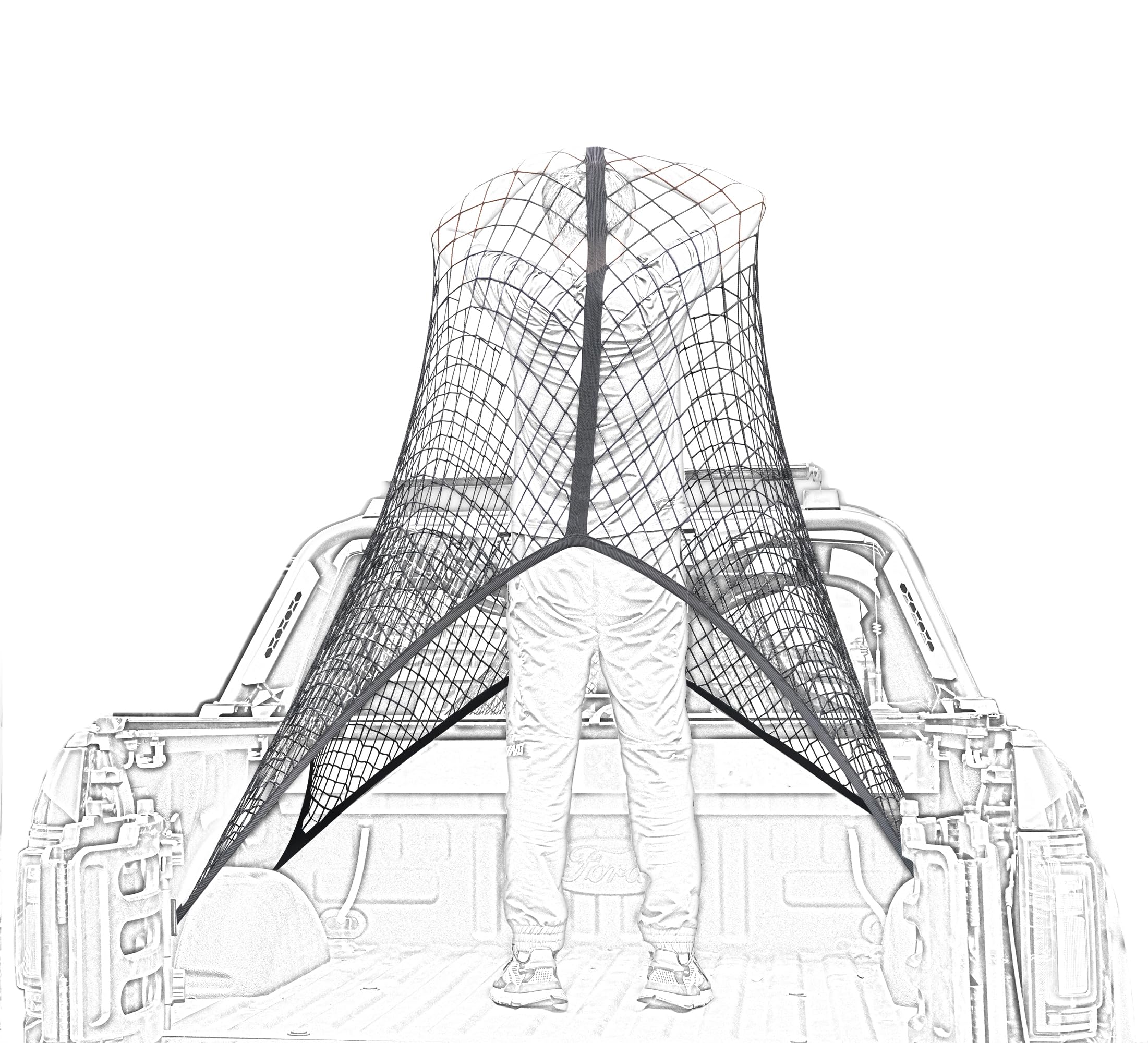 Flexible trunk net, stretchable to 2.1x2.1 m, single layer – 1.2x1.2 m
