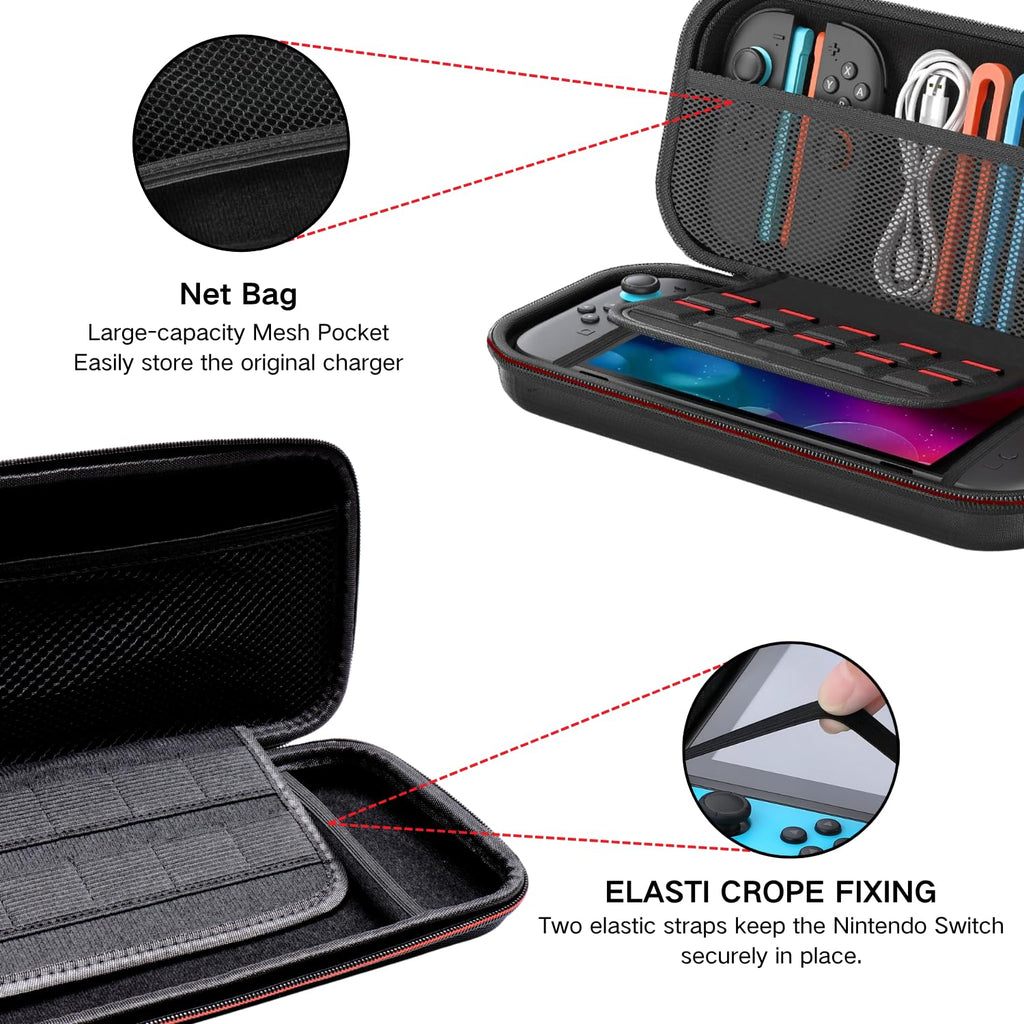 Nintendo Switch 2 Case with 10 Game Card Slots – Portable Travel Bag