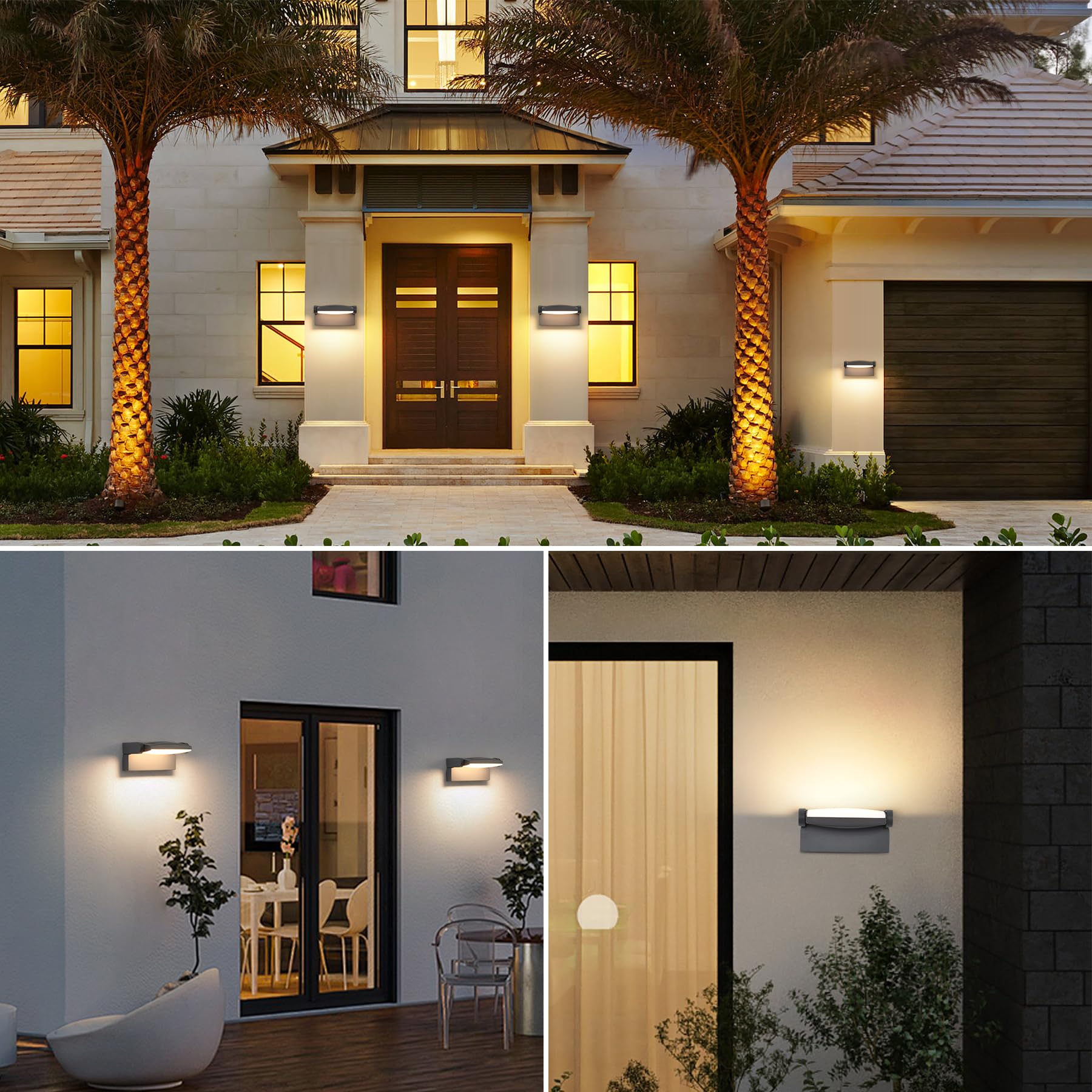 SANSHI 12W Waterproof Wall Lamp 3 Colors – Dark Grey