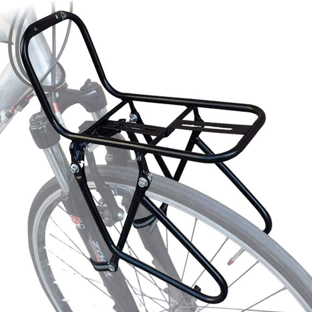 Front Bicycle Rack with 15 kg Capacity with Mounting Device for Disc Brakes/Mountain Bike - Black