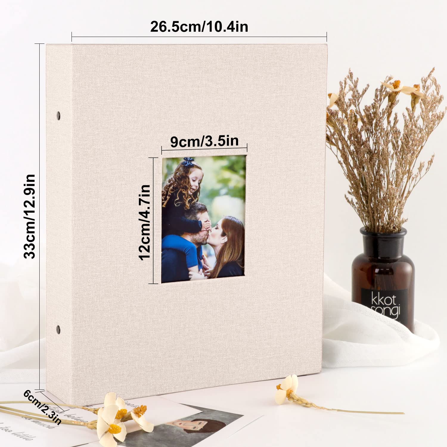 Lanpn 10x15 400-Photo Album – Linen, Portrait Format, Beige (Copy)