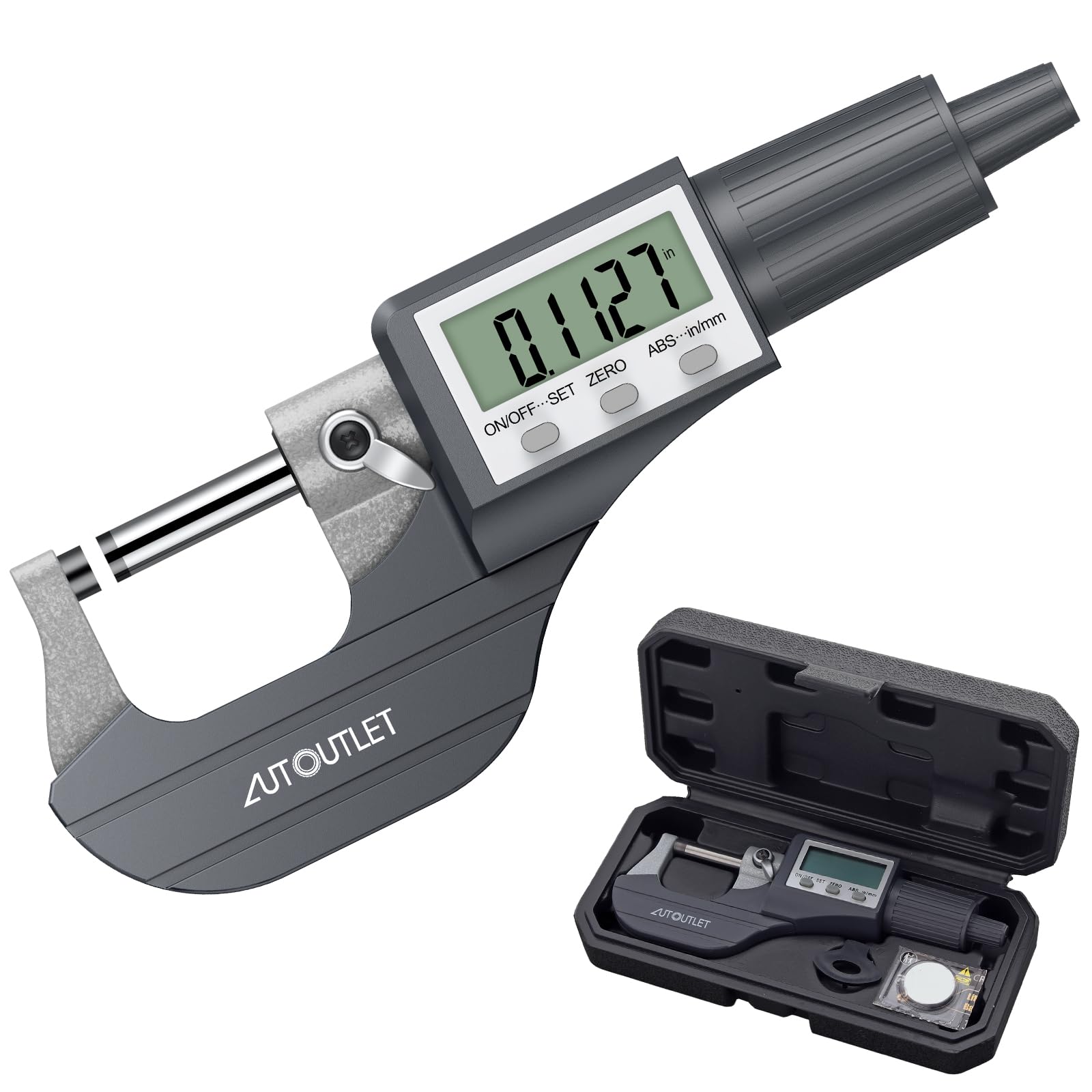 Digital Micrometer 0-25mm High Precision – Grey