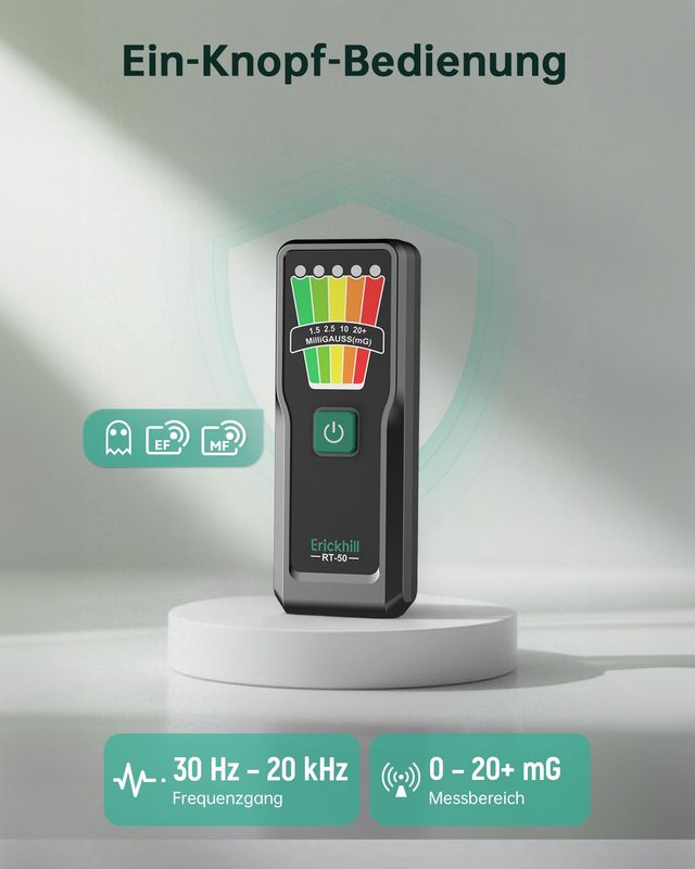 ERICKHILL Portable EMF Meter Ghost Hunting Equipment - Black