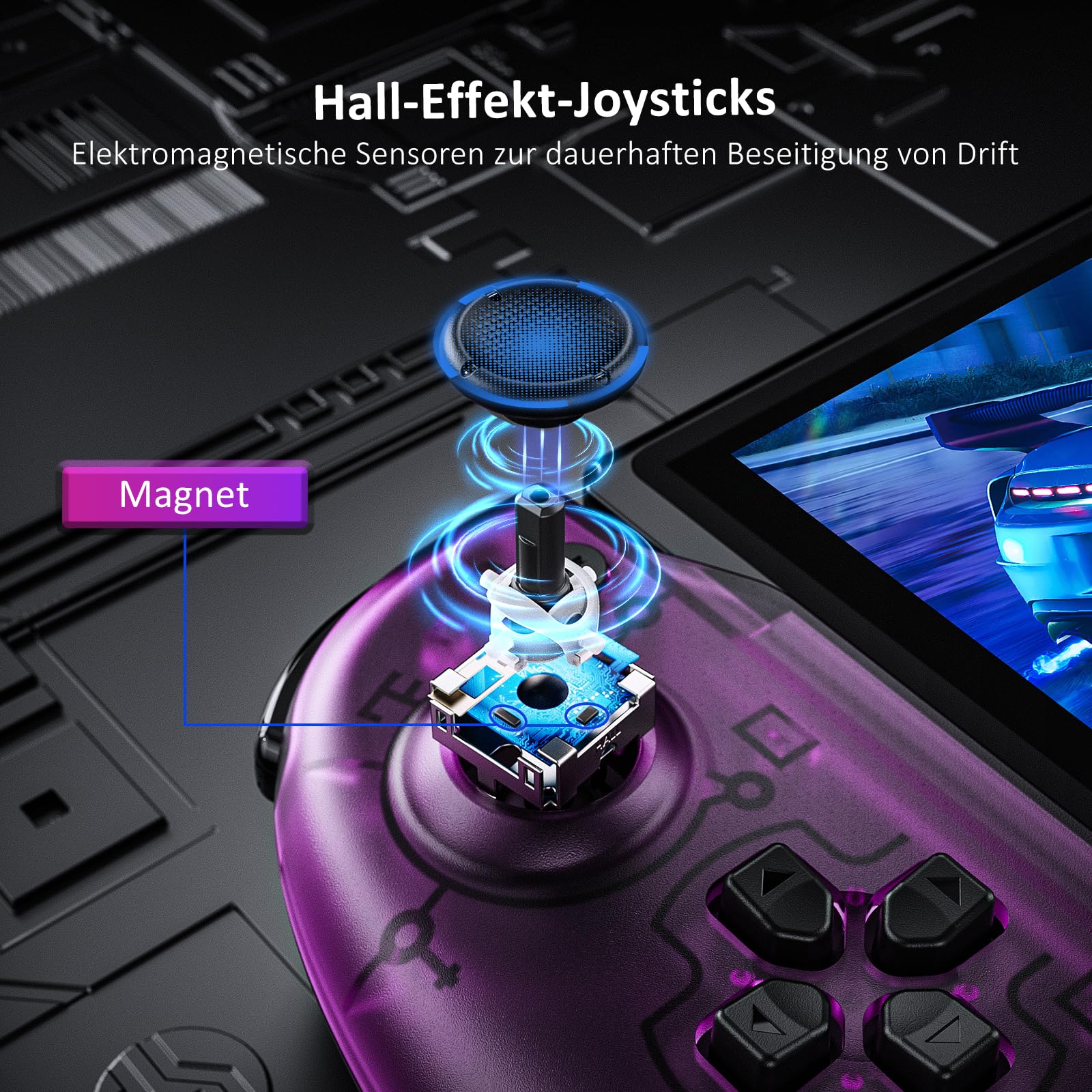 NexiGo Hall Effect Gripcon Joystick with HDMI TV Docking Output - Purple